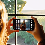 **Prompt for Image 1 (Total Beginner Level):**
    A young, enthusiastic person, casually dressed, filming a video with a smartphone held in their hands. The scene is bathed in soft, natural daylight, possibly near a large window or outdoors during the golden hour, emphasizing authenticity and simple beginnings in content creation. The focus is on the creator and their mobile phone, with a vibrant, hopeful mood.