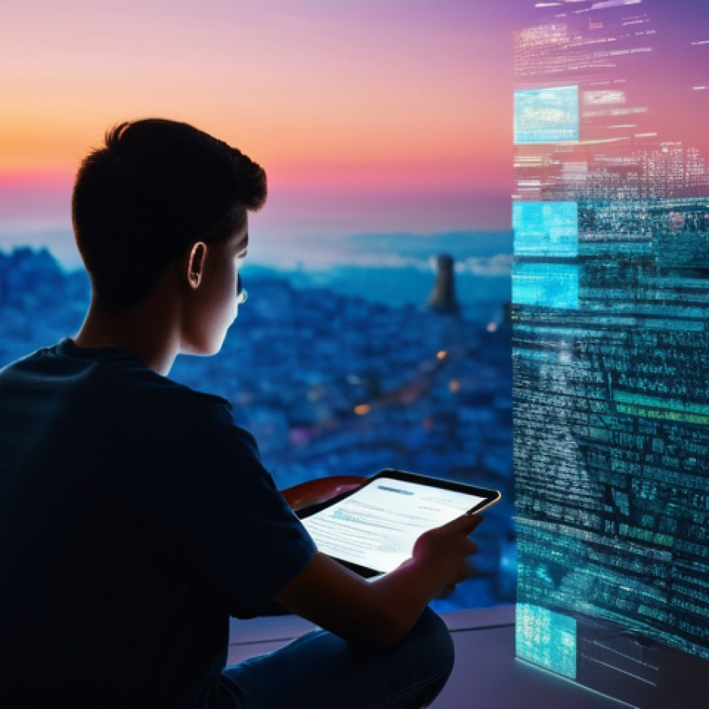 청소년 미디어 교육을 위한 전문가 인터뷰 - **Prompt 1: Navigating the Digital Maze**
    "A thoughtful young Portuguese teenager, appearing aro...