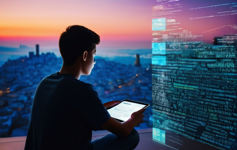 청소년 미디어 교육을 위한 전문가 인터뷰 - **Prompt 1: Navigating the Digital Maze**
    "A thoughtful young Portuguese teenager, appearing aro...