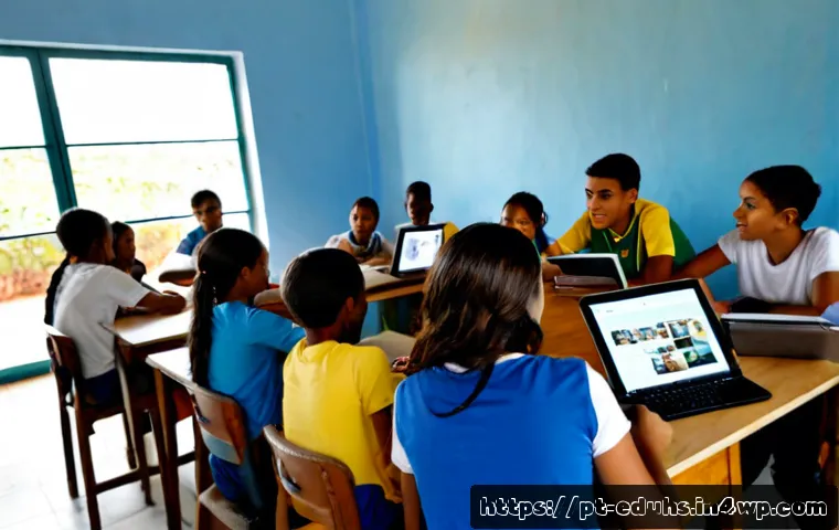 Home 15 청소년 미디어 교육의 성공 사례 - Photorealistic successful youth media literacy workshop in a bright Brazilian public school classroo...