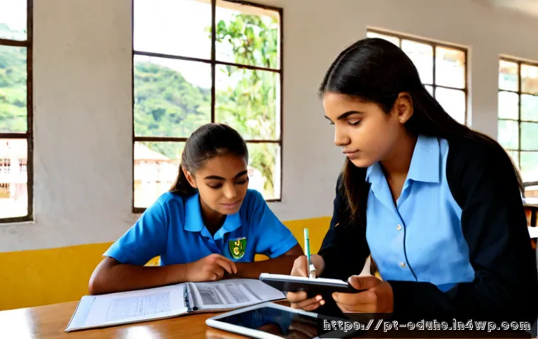 Home 30 청소년 미디어 교육의 평가 및 개선 방안 - Photorealistic Brazilian secondary school media literacy workshop, diverse teenage students in modes...